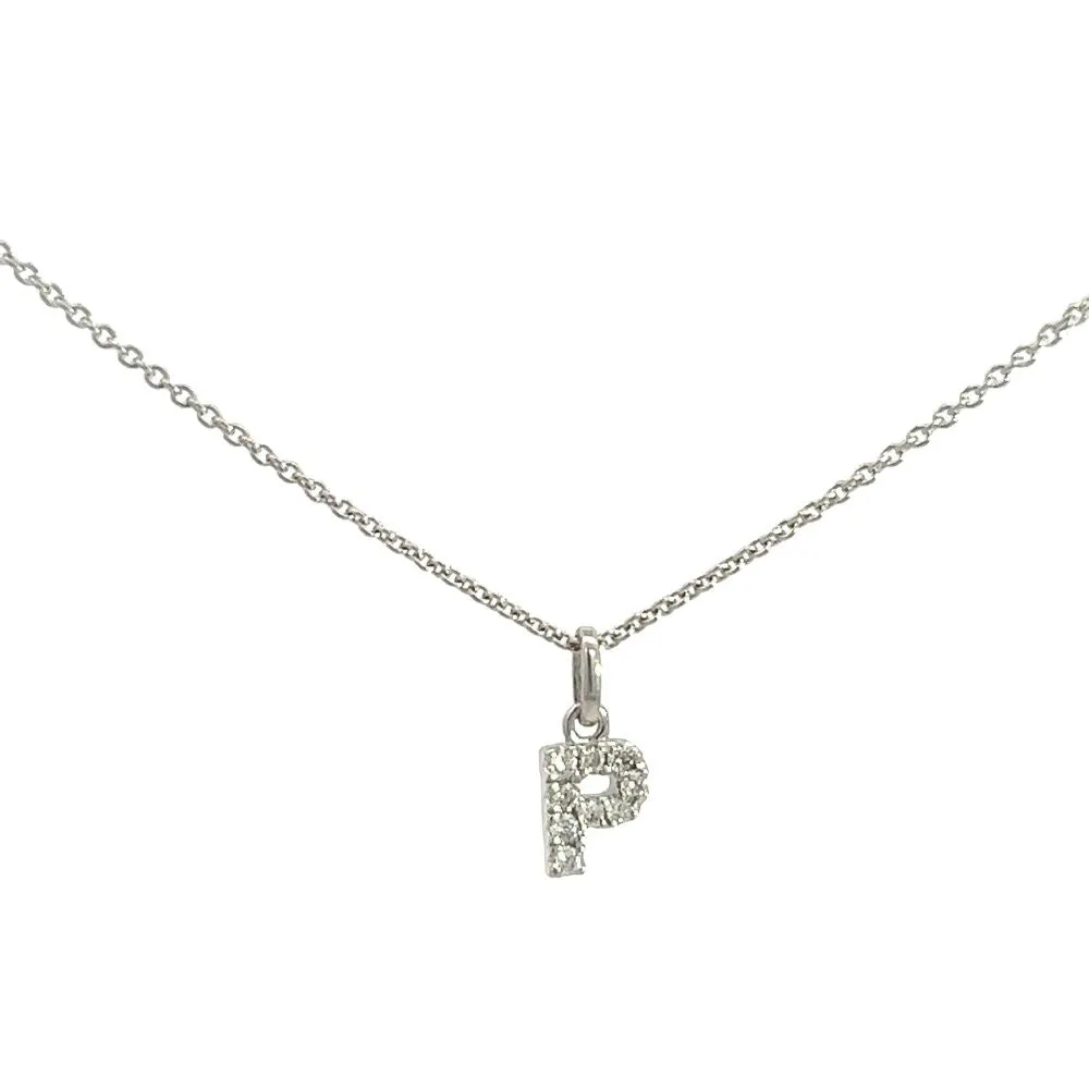 Crivelli Girocollo con Iniziale P in oro bianco e diamanti