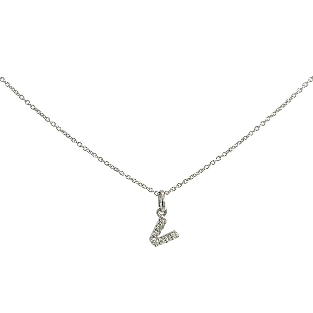 Crivelli Girocollo con Iniziale V in oro bianco e diamanti