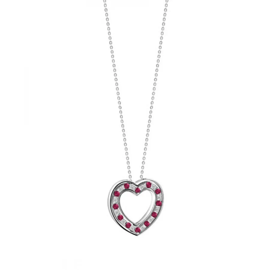 Damiani Collana Cuore Con Diamanti E Rubini