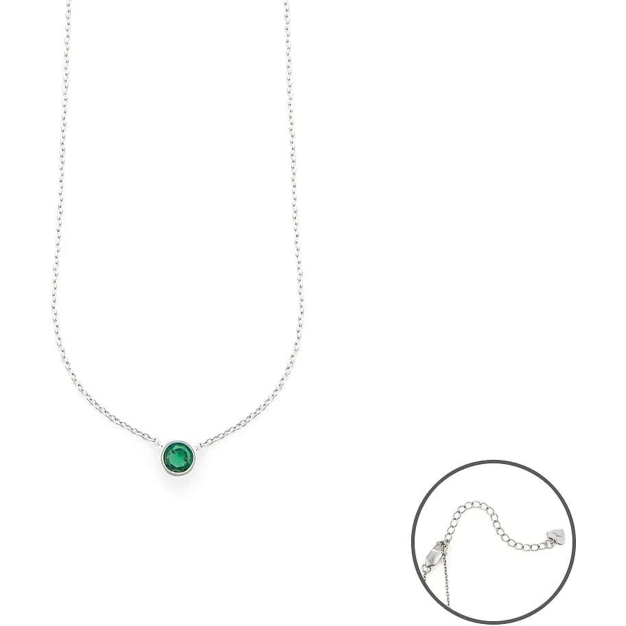 Collana donna in argento con zircone verde gioielli 4US Cesare Paciotti 4ucl5787w