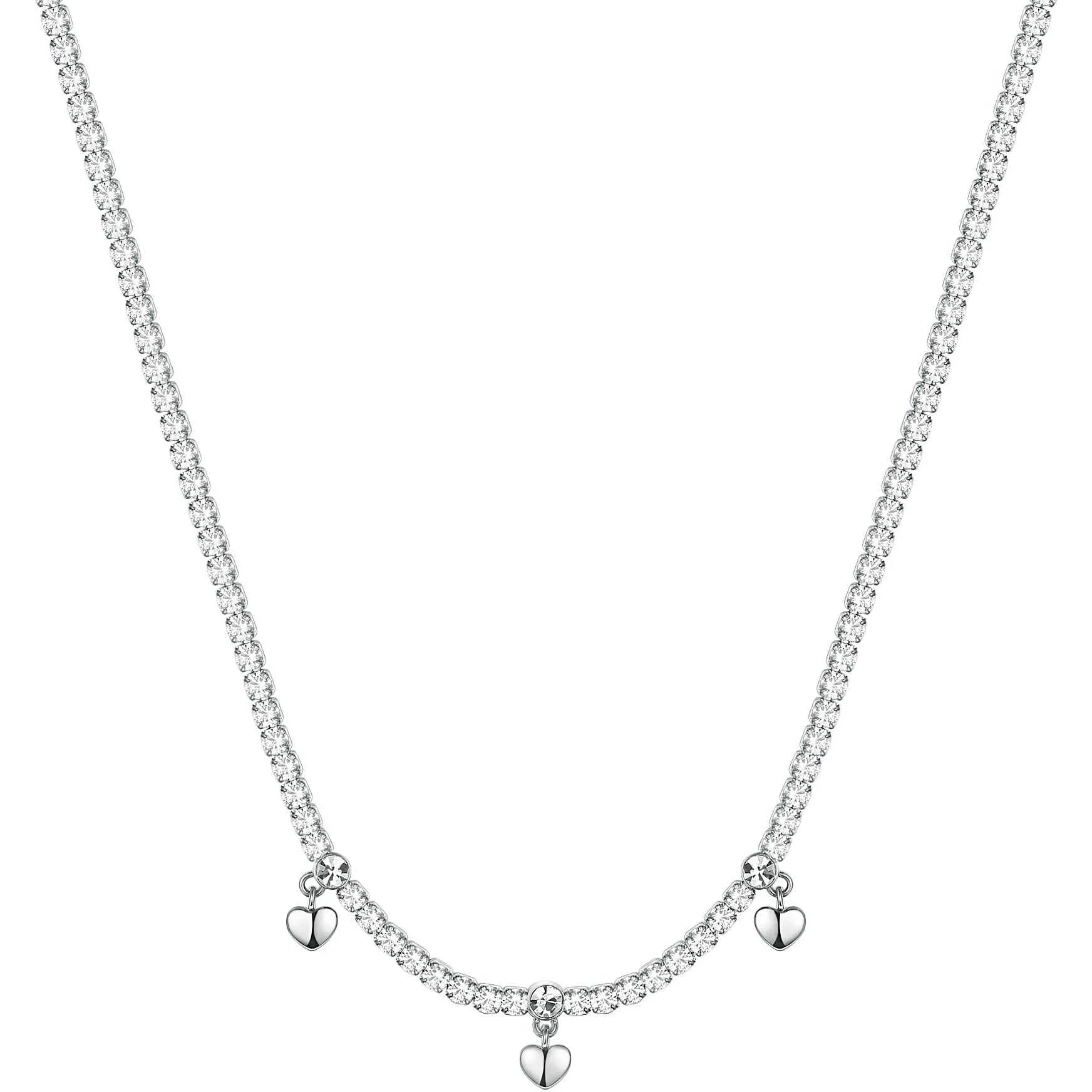 COLLANA BROSWAY DESIDERI FEDELTÀ IN ACCIAIO TENNIS CRISTALLI E PENDENTI - BEIN002