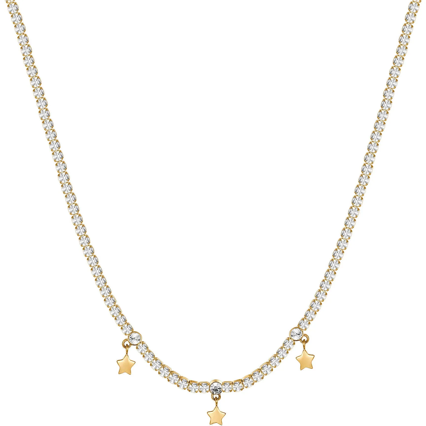 COLLANA BROSWAY DESIDERI SOGNO PVD ORO TENNIS CRISTALLI E PENDENTI - BEIN005