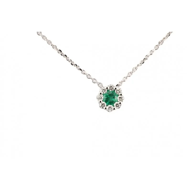 collana donna Giorgio Visconti oro bianco 750 smeraldo e diamanti modello gbx36776s