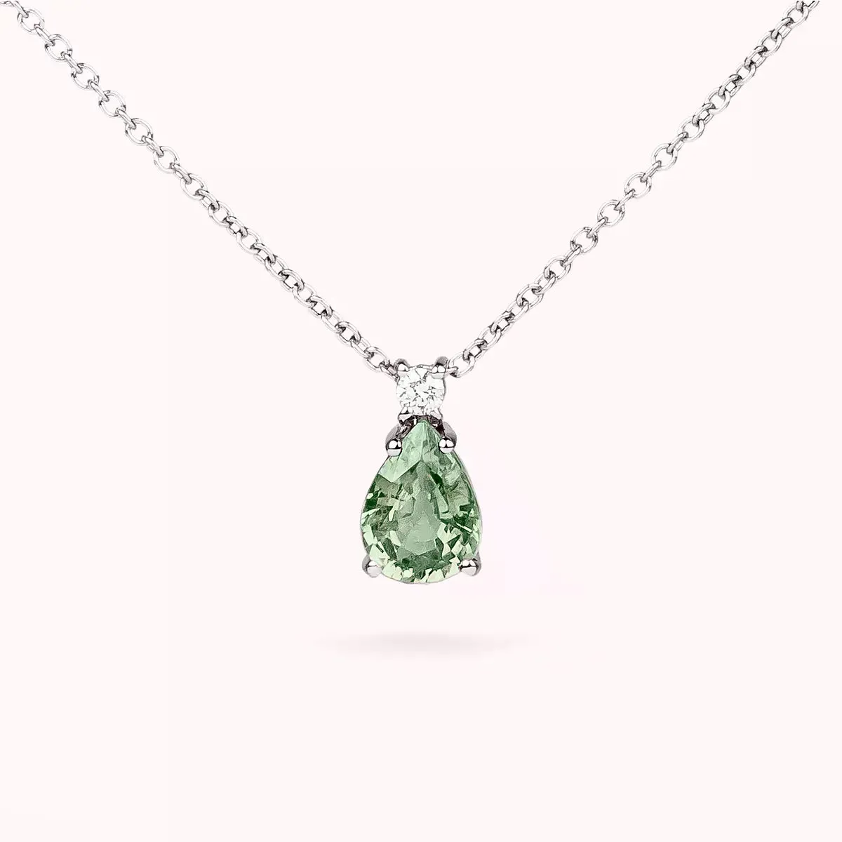 Collana Duetto con Zaffiro Verde e Diamante