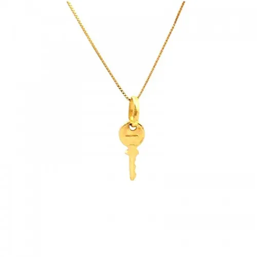 COLLANA IN ORO GIALLO 18 KT CON CHIAVE PORTAFORTUNA