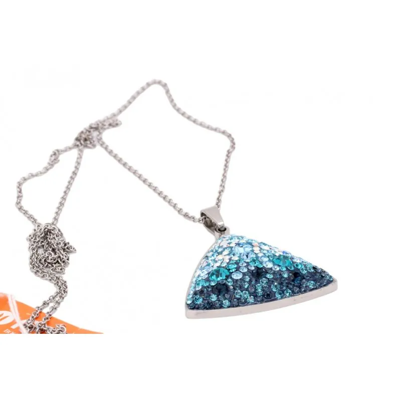 collana lunga donna Boccadamo Blue Triangle xgrcryst2 acciaio con cristalli Swarovski