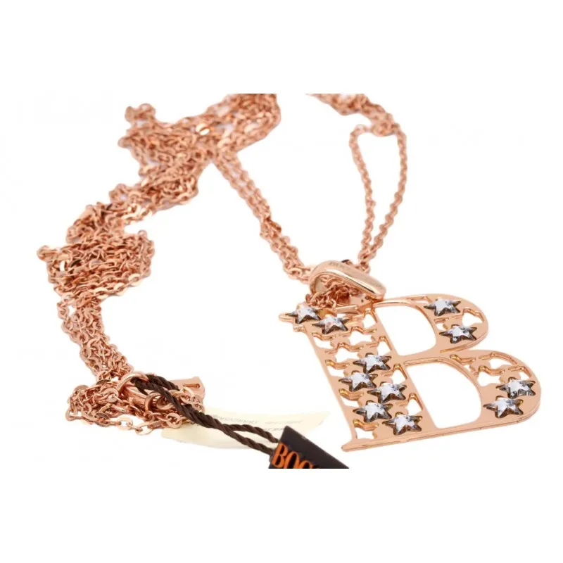 collana lunga donna Boccadamo Iniziale B xgr046b acciaio con cristalli Swarovski