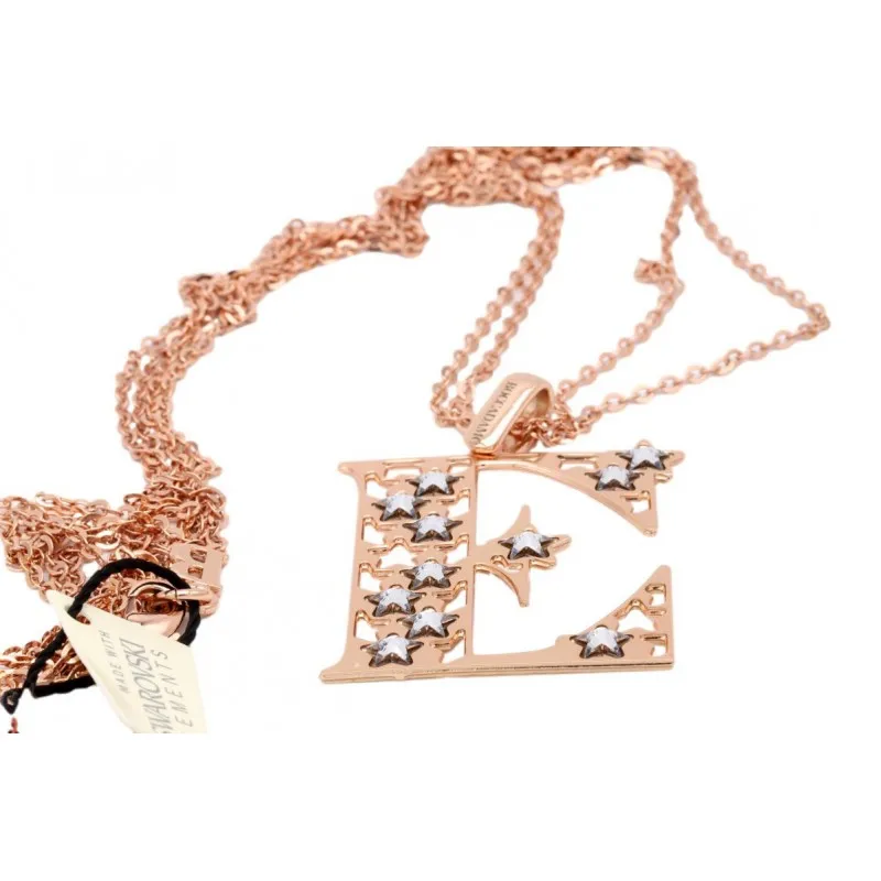 collana lunga donna Boccadamo Iniziale E xgr046e acciaio con cristalli Swarovski