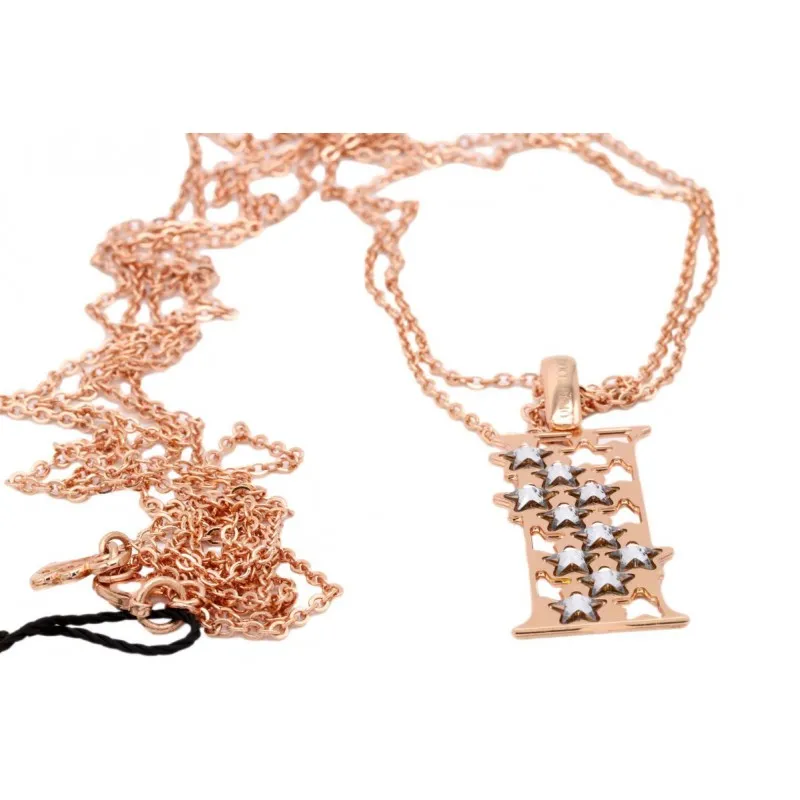 collana lunga donna Boccadamo Iniziale i xgr046i acciaio con cristalli Swarovski