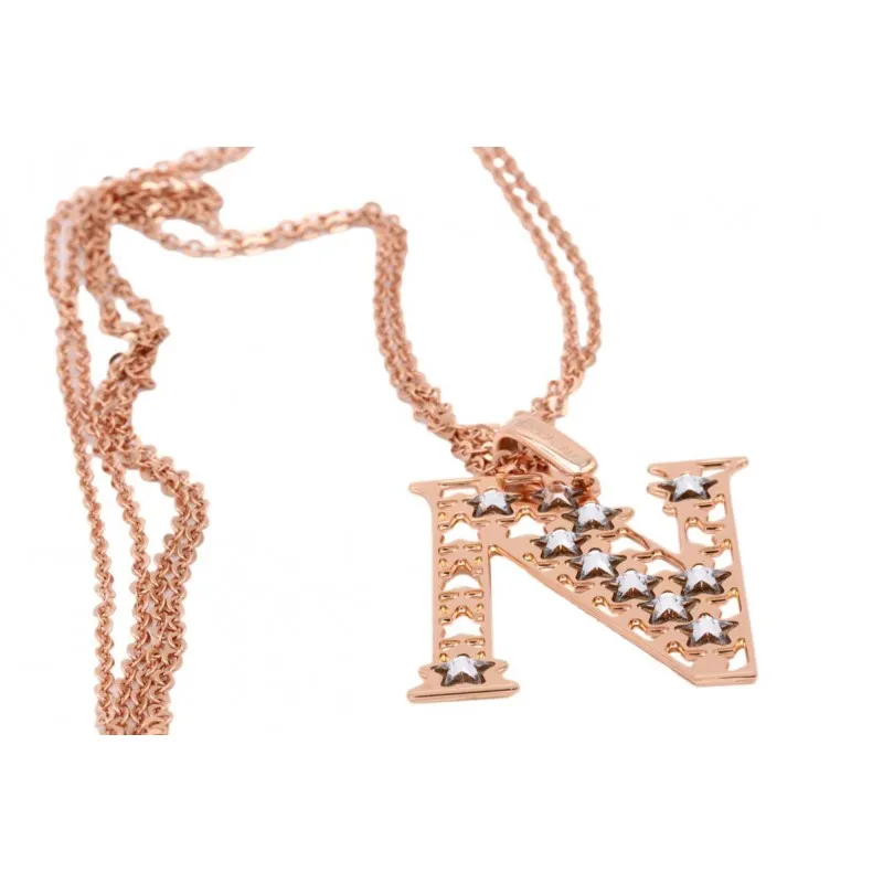 collana lunga donna Boccadamo Iniziale N xgr046n acciaio con cristalli Swarovski