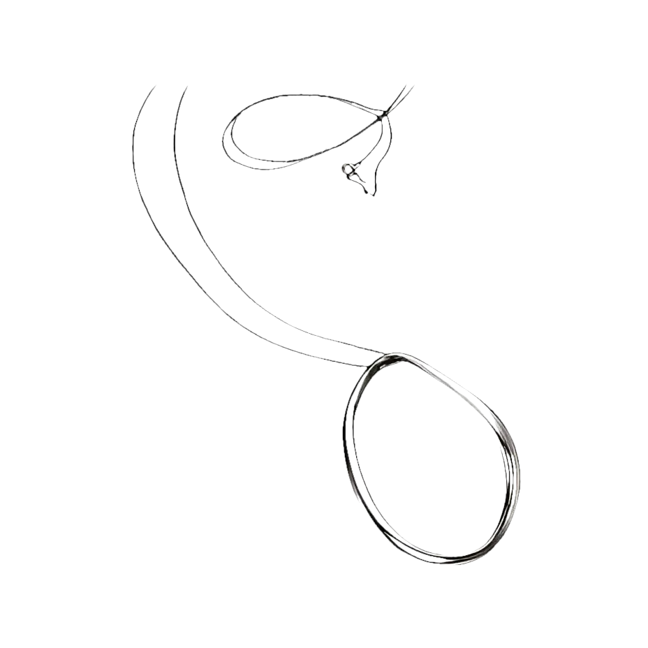 Collana Lunga Segno in Acciaio e Argento 925