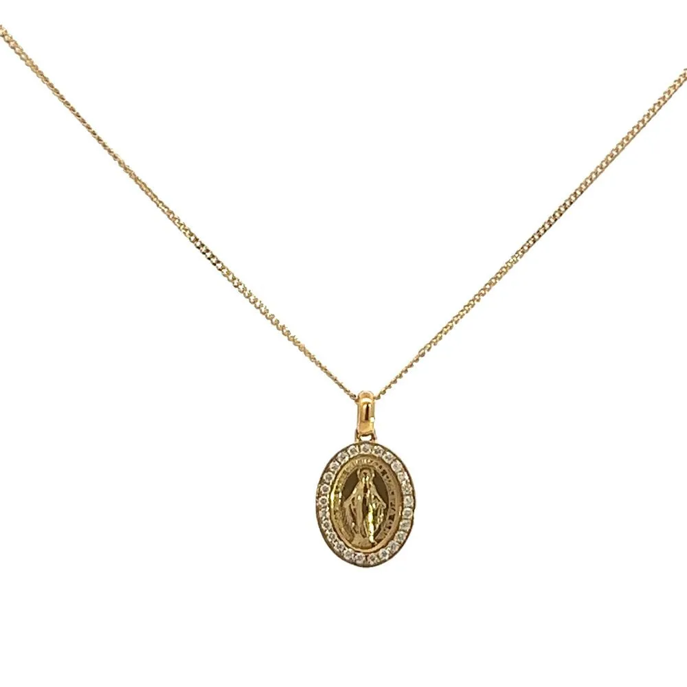 Crivelli Collana con Madonnina Miracolosa in oro giallo e diamanti ct. 0,10
