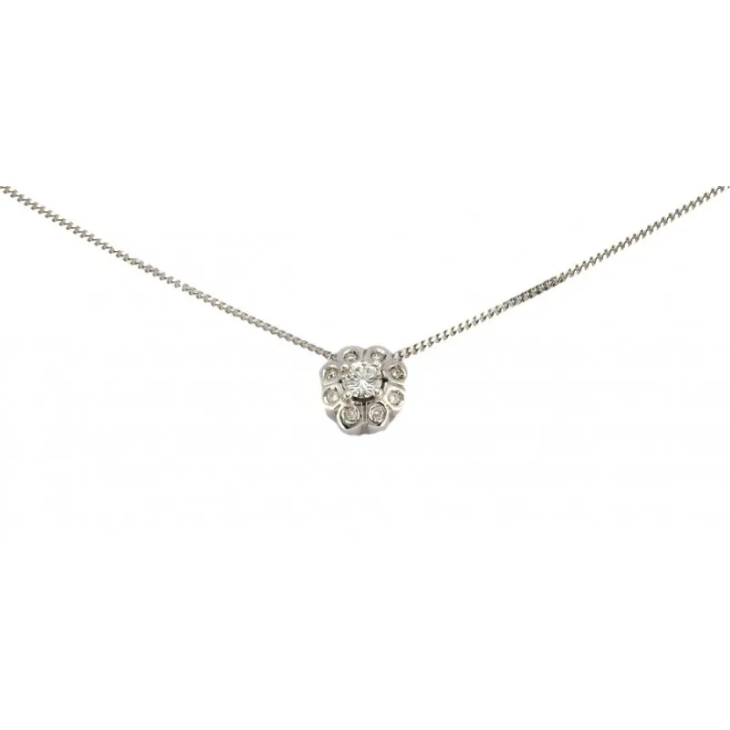 collana margherita donna Carità lav002377 in oro 750 bianco con diamante e diamanti