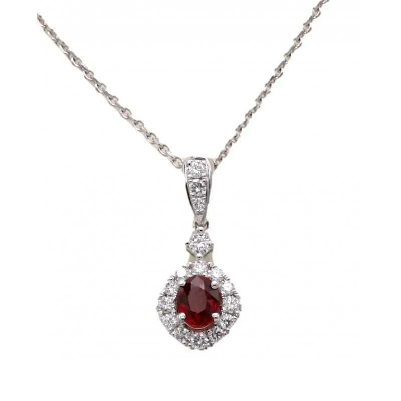collana margherita donna Giorgio Visconti gbx37196r in oro 750 bianco con rubino e diamanti