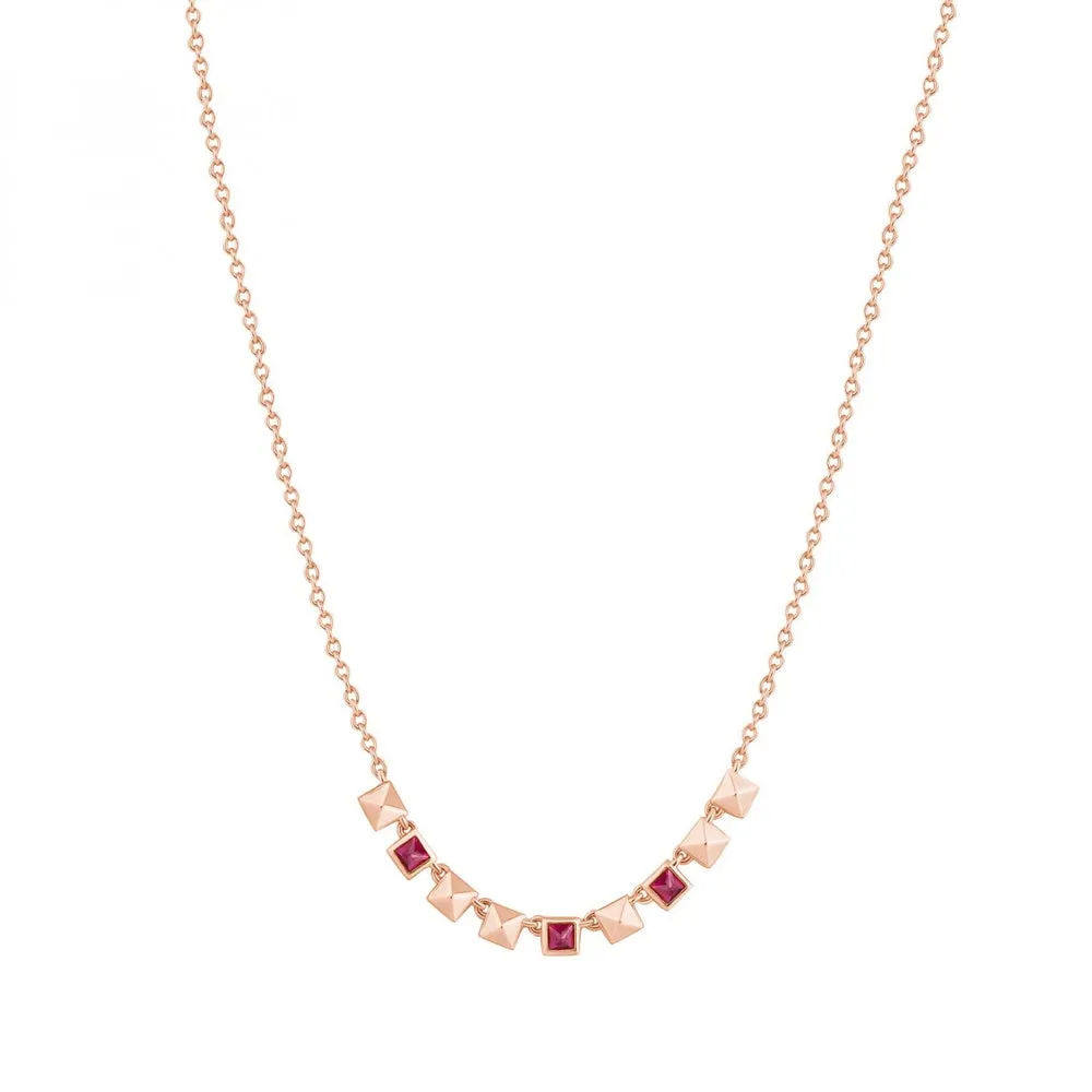 Collana Rosato Cubica Rubino RZCU69