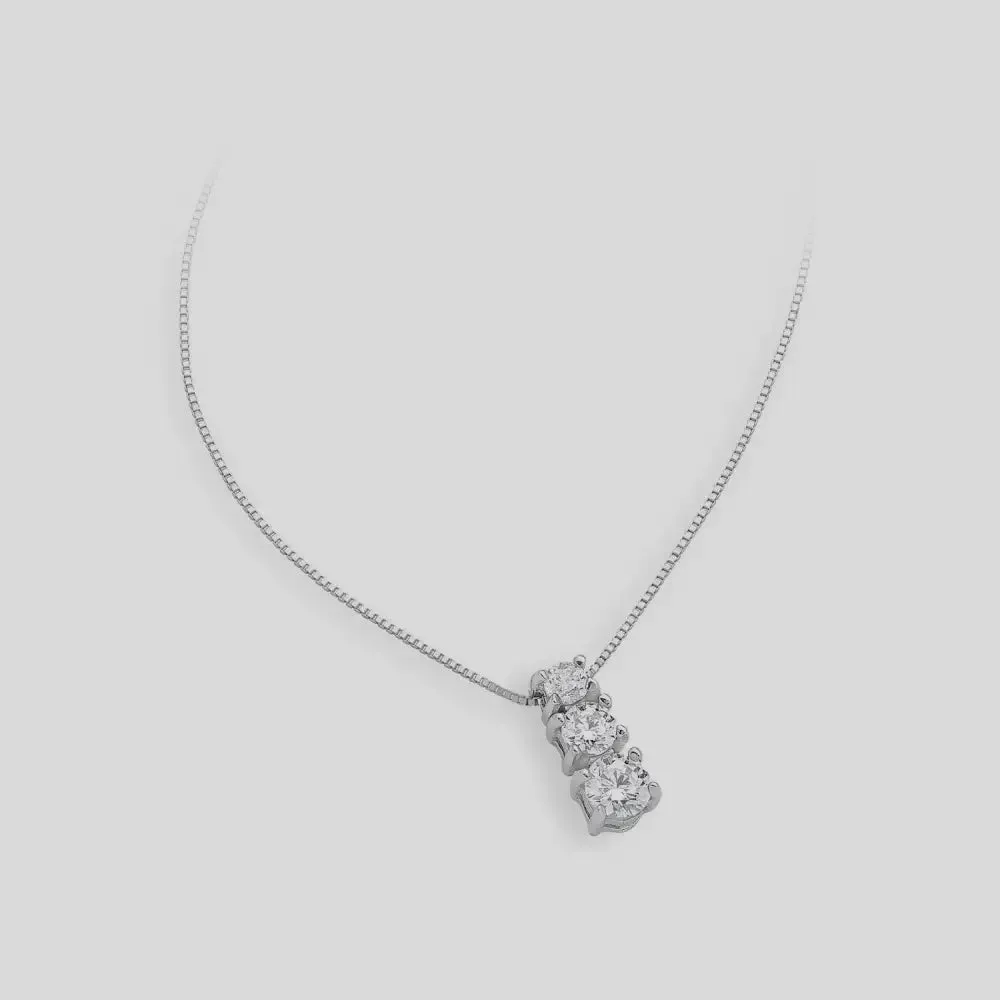 Girocollo Trilogy Oro Bianco e Zirconi Ambrosia AGZ 253