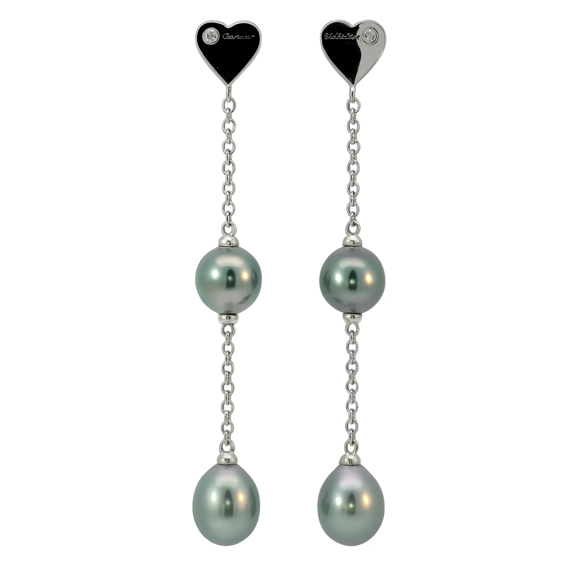 Salvini Orecchini in Oro, Perle Tahiti e Diamanti