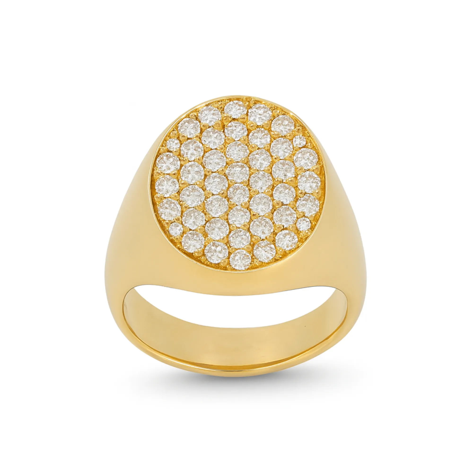 Crivelli – Anello Sigillo Ovale Pavè.