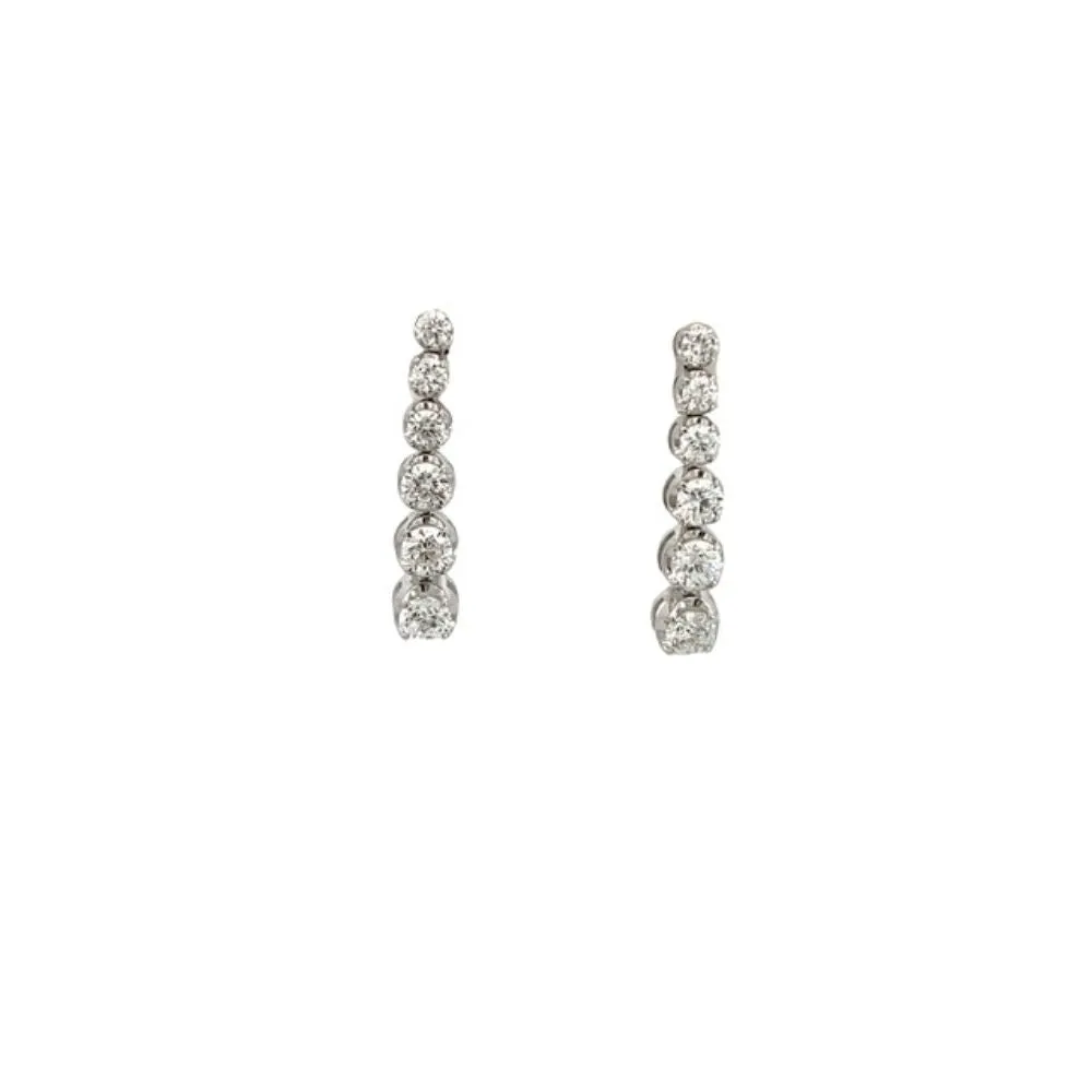 Crivelli Orecchini a cascata in oro bianco e diamanti ct. 1,16
