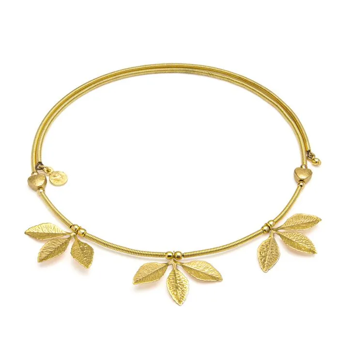 VESTOPAZZO Collana Girocollo Tris Foglie