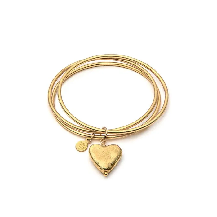VESTOPAZZO Bracciale Bangle Con Pendente Cuore