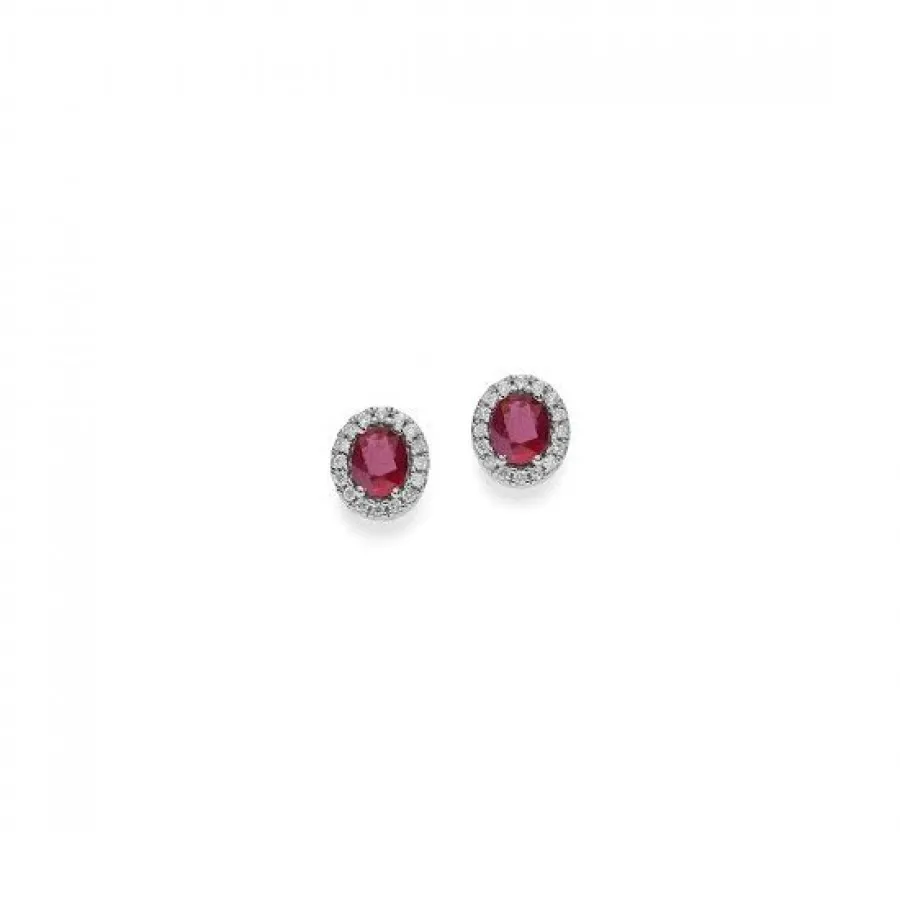Orecchini Rubini e Diamanti DonnaOro
