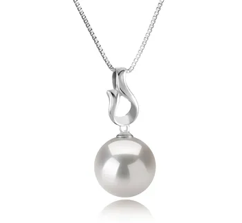 11-12mm di Perle Acqua Dolce - Edison Pendente en Elin Bianco