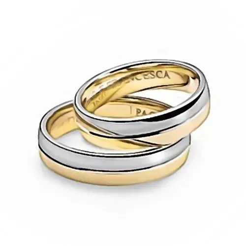 Fede Nuziale oro bianco e giallo Paolo e Francesca COMETE