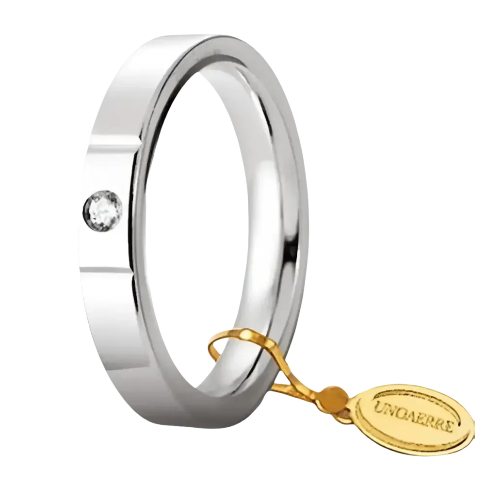 Fede UNOAERRE oro bianco e Diamante Cerchi di Luce