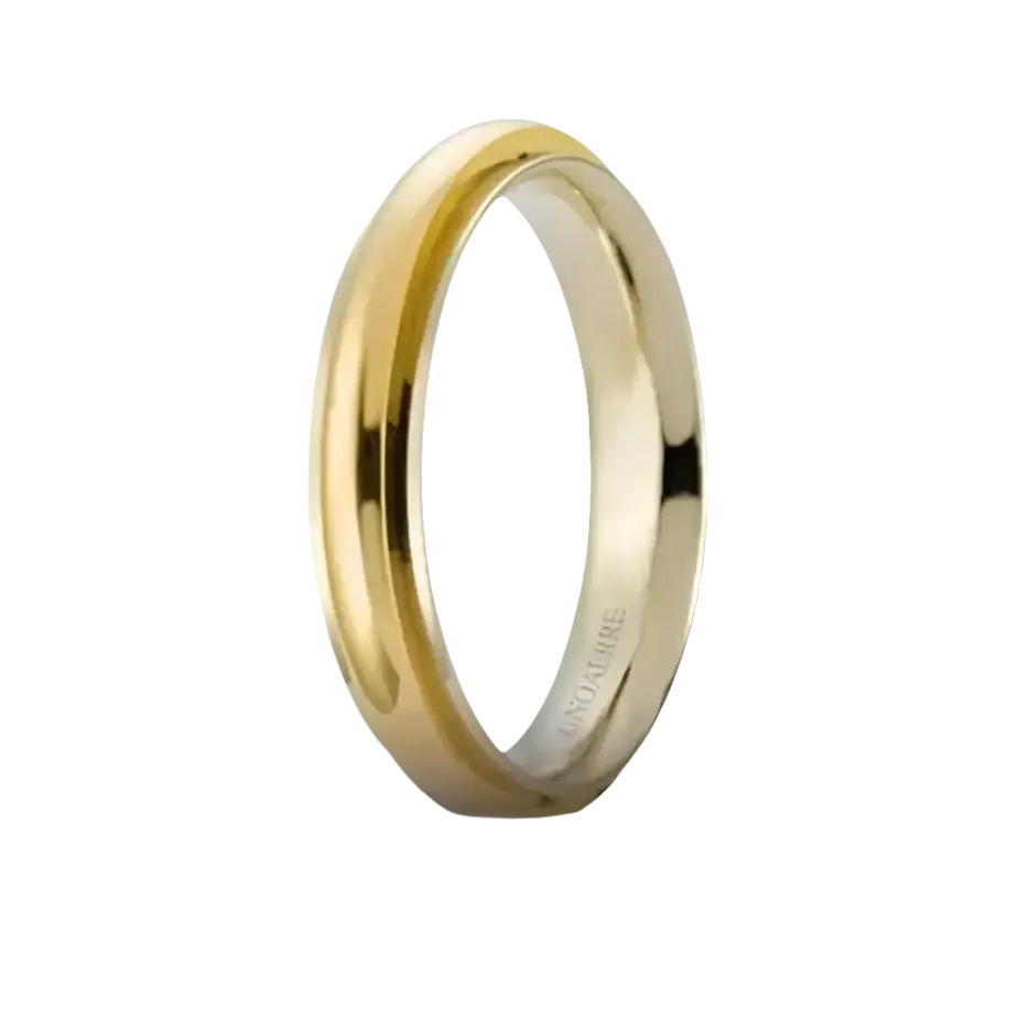 Fede Nuziale Bicolore Oro Giallo e Bianco UNOAERRE Andromeda