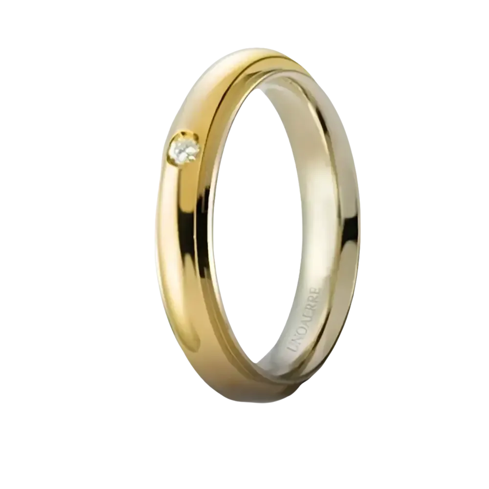 Fede Nuziale Andromeda Oro Bicolore e Diamante UNOAERRE