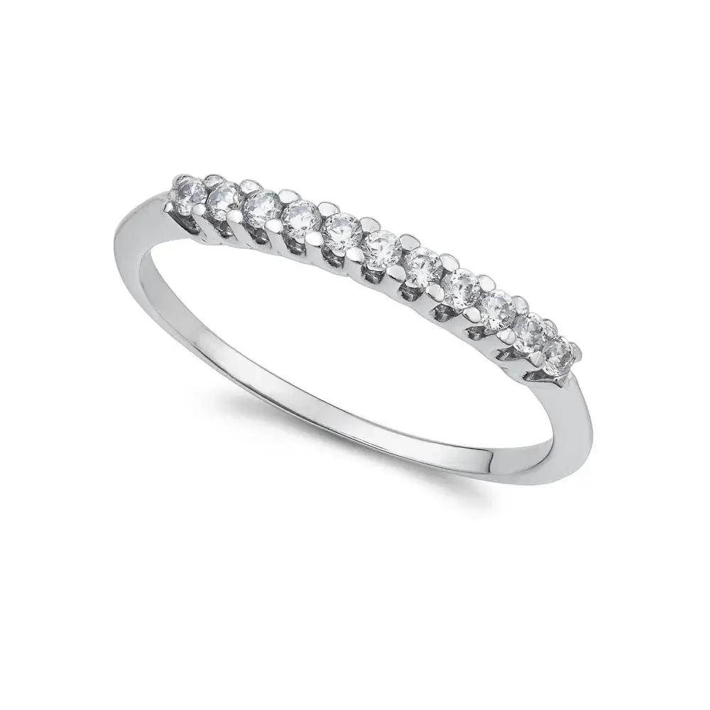 Fedina oro bianco e zirconi Ambrosia Dea di Luce