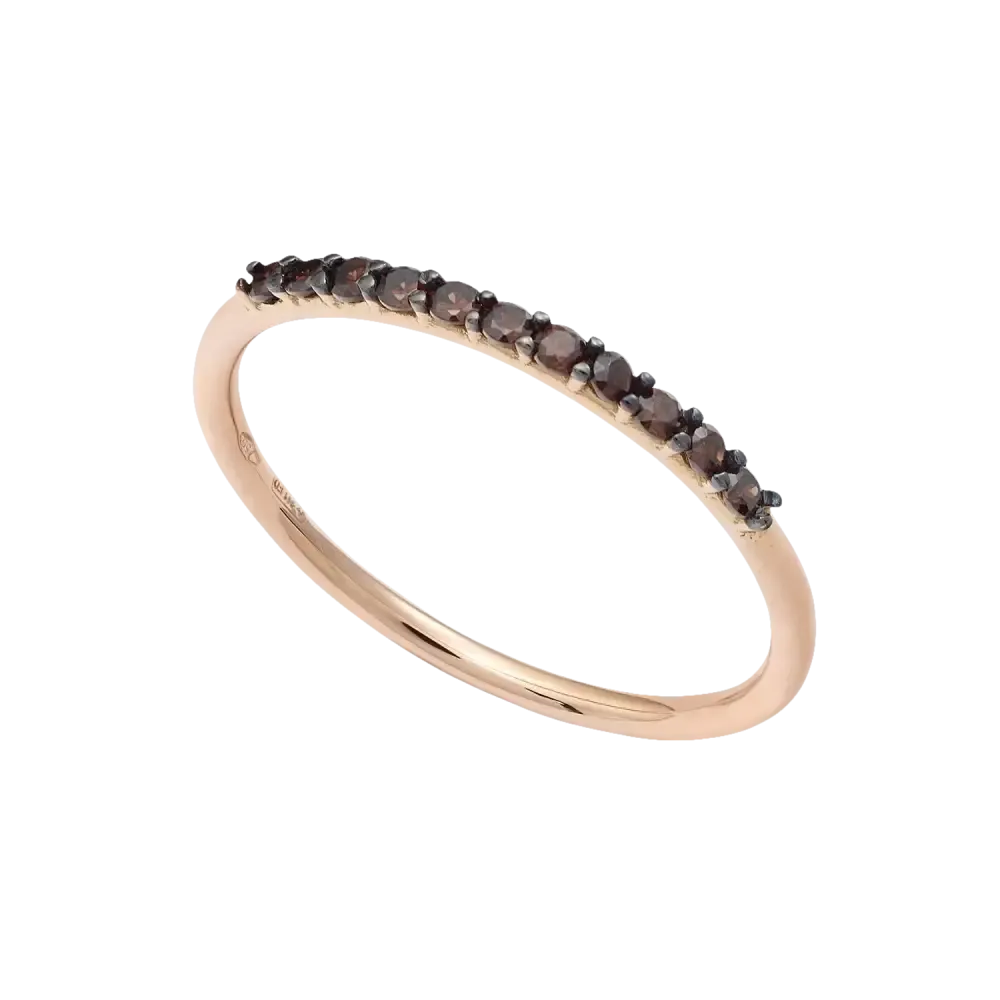 Fedina Oro Rosa e Zirconi Marroni Ambrosia AAZ 119