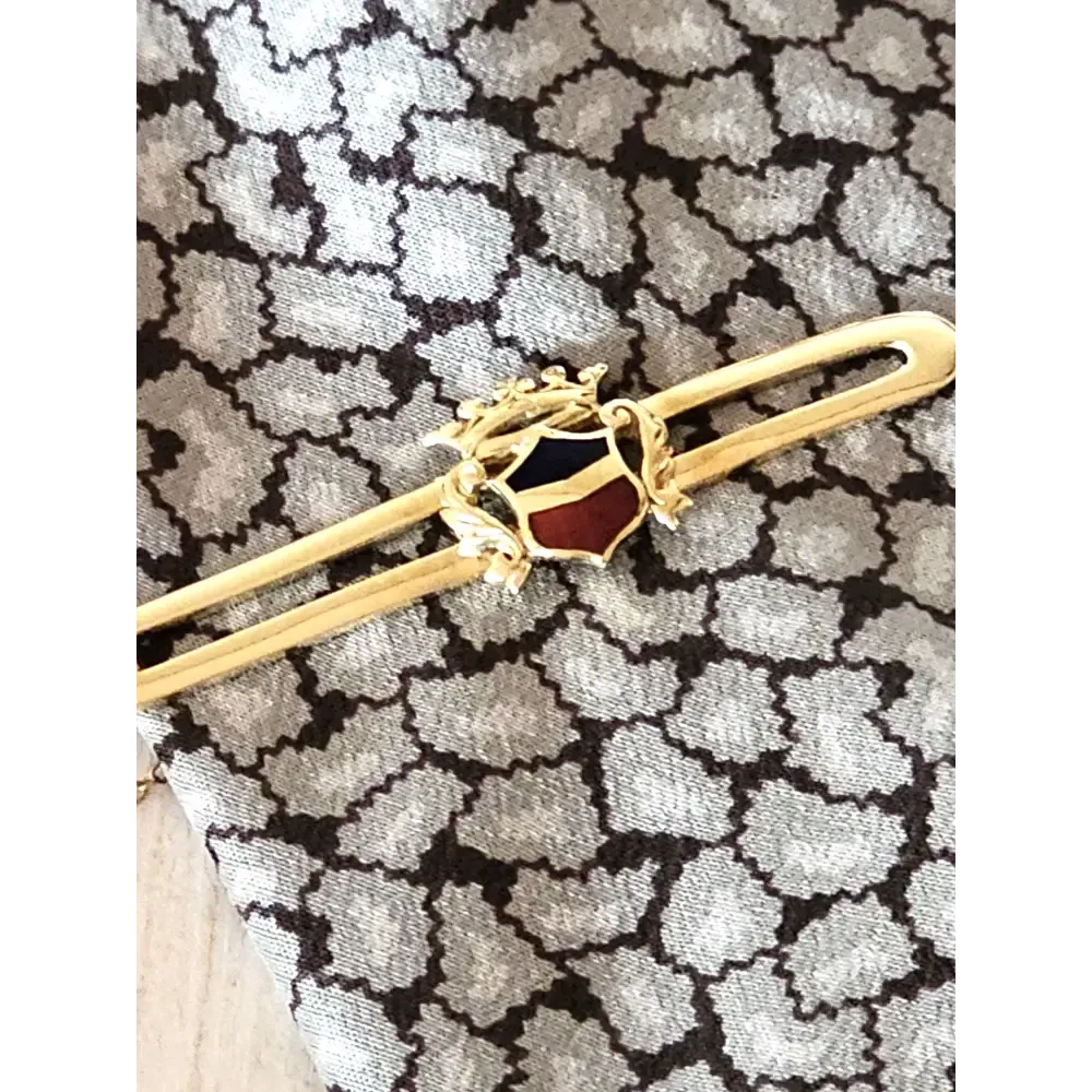 Fermacravatta Oro Giallo e Blasone Smaltato