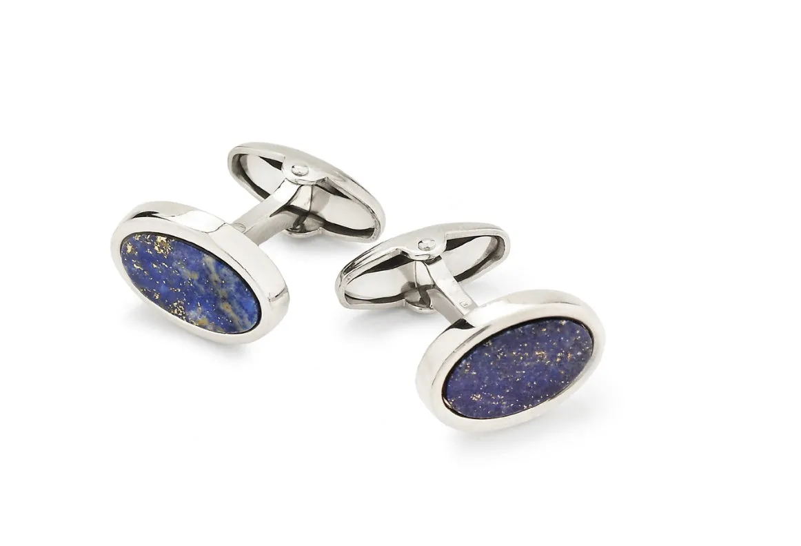 GEMELLI UNOAERRE OVALI ARGENTO LAPISLAZZULI 000FFG0260300