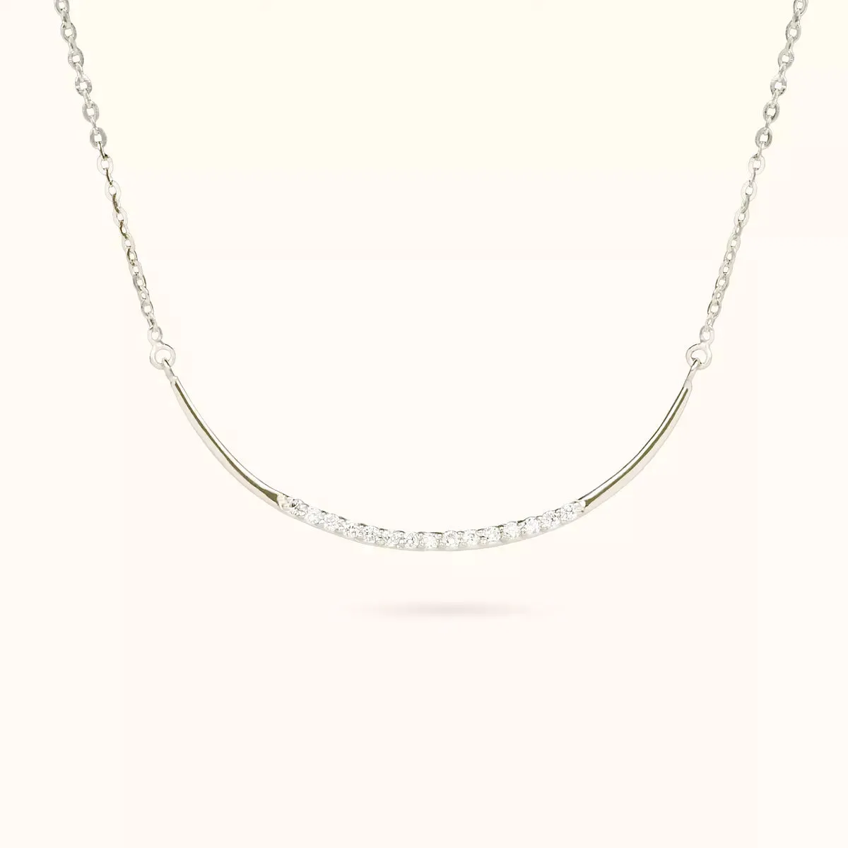 Geometrie di Luce Collana Arco Oro Bianco e Diamanti