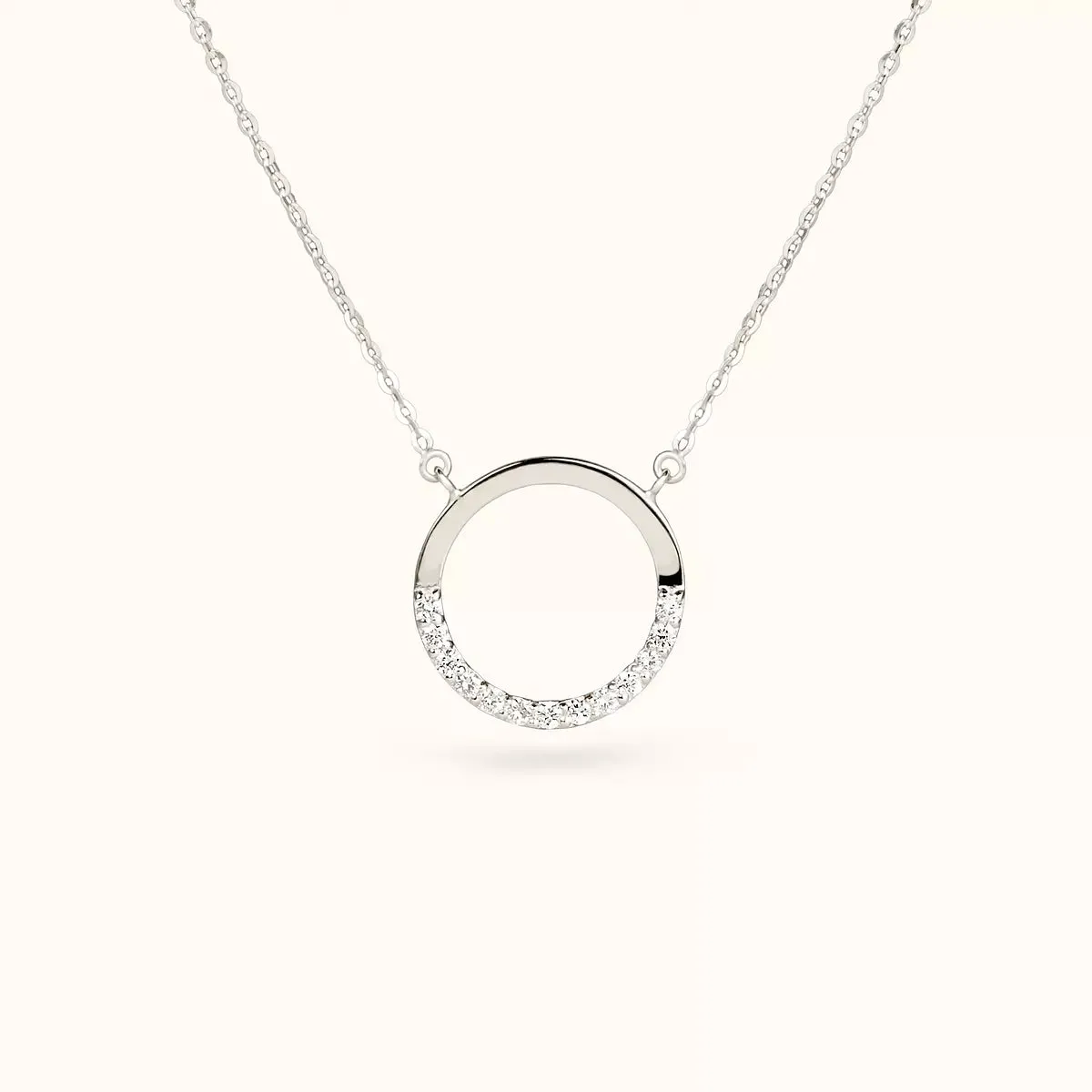 Geometrie di Luce Collana Cerchio Oro Bianco e Diamanti