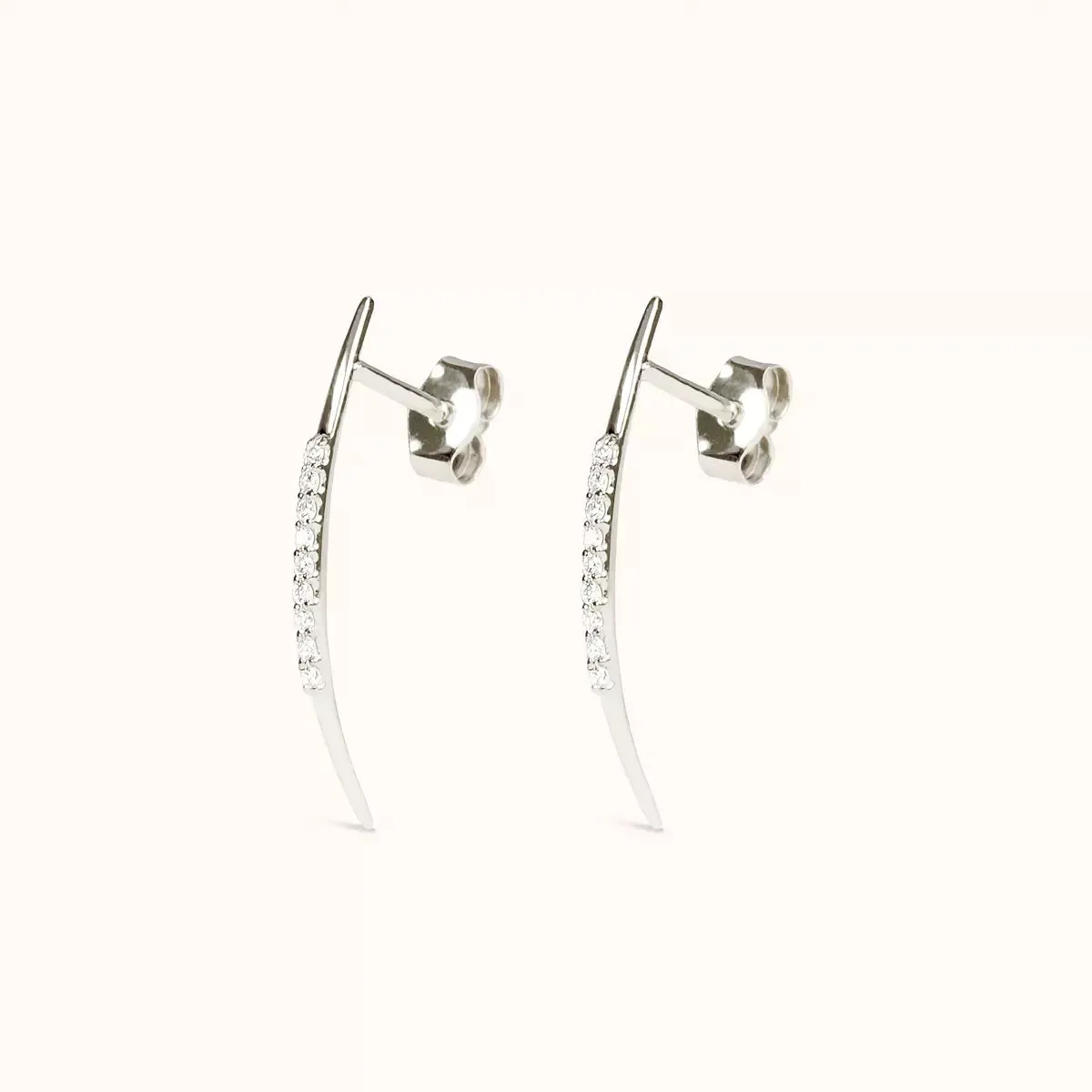 Geometrie di Luce Orecchini Arco Oro Bianco e Diamanti