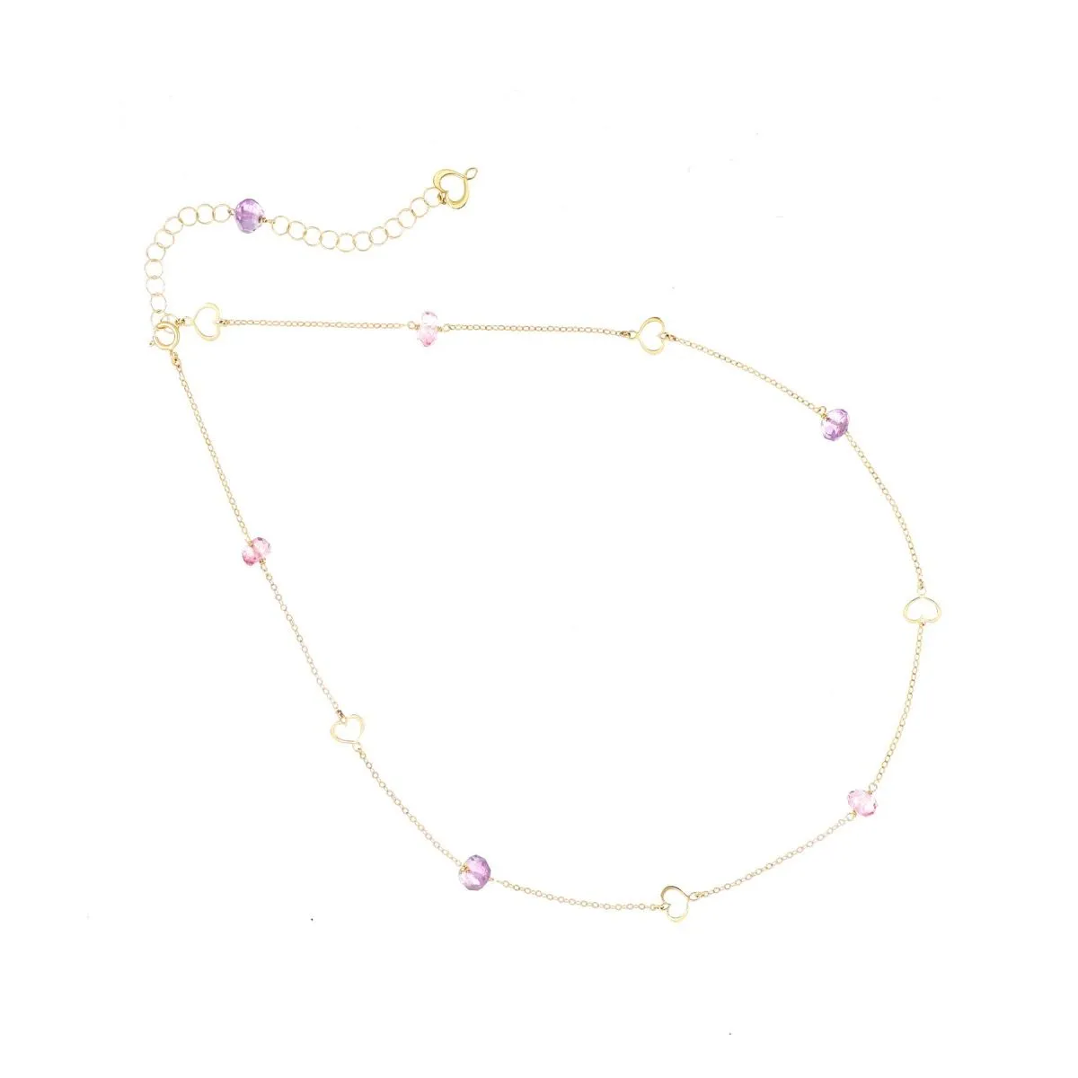 GIROCOLLO 18KT NUVOLE E CATENE ROSA gcnuvctro