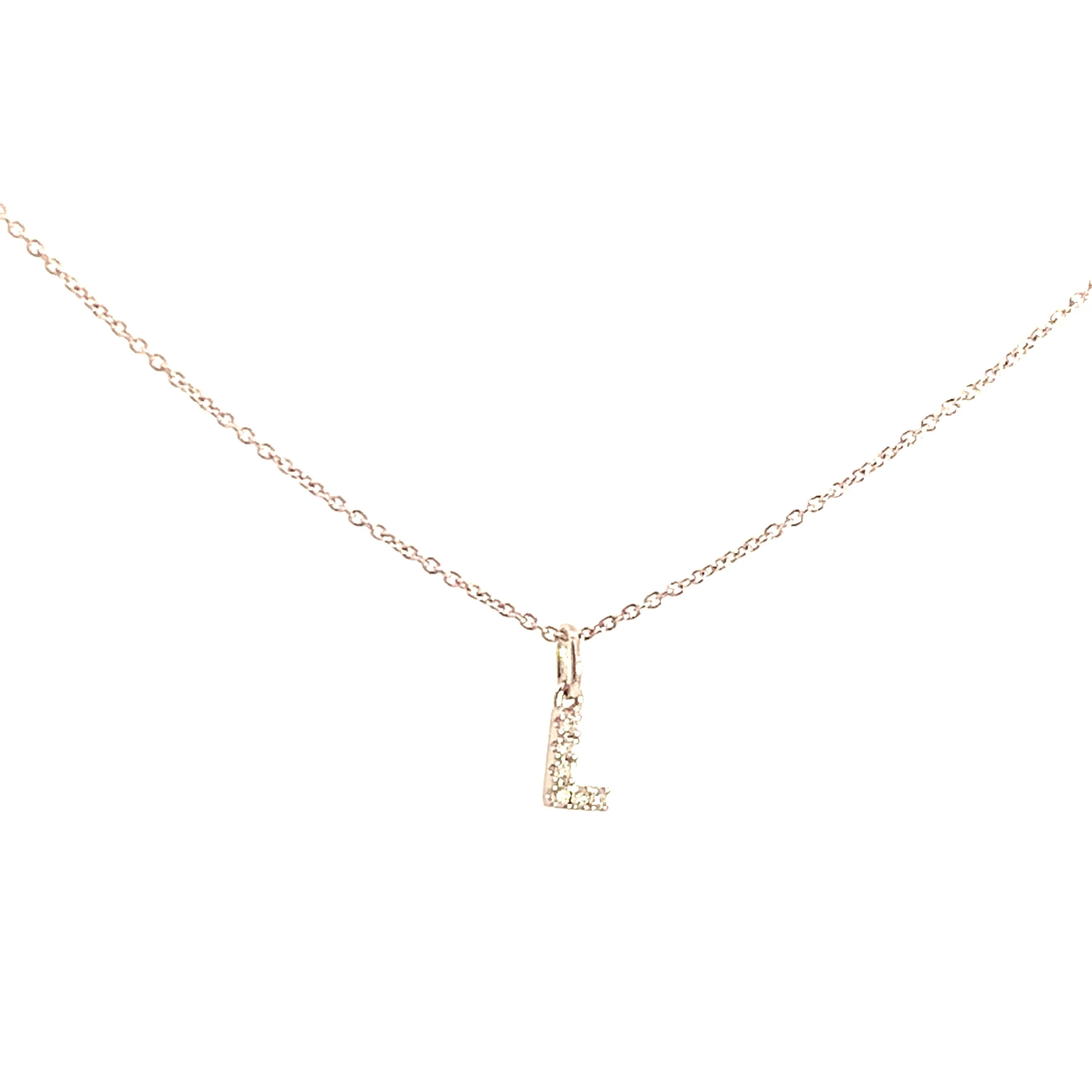 Crivelli Girocollo con Iniziale L in oro bianco e diamanti