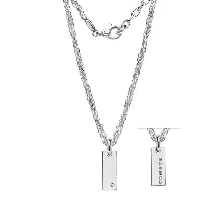 Collana Girocollo Uomo COMETE Argento e Diamante