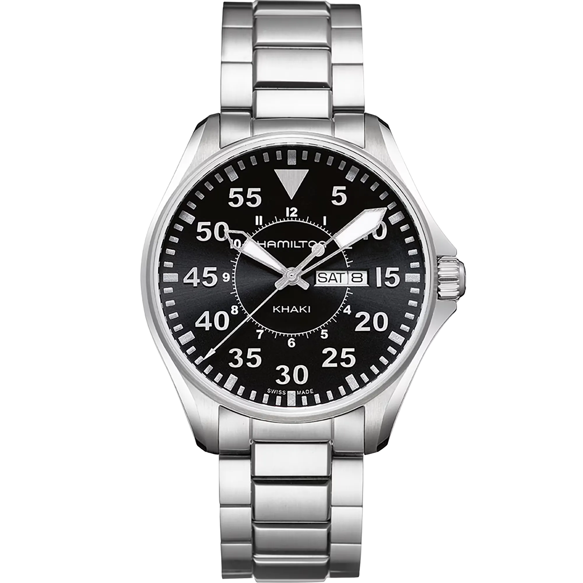 OROLOGIO HAMILTON KHAKI AVIATION PILOT DAY DATE QUARTZ 42 MM NERO - H64611135
