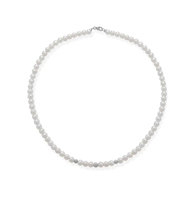 Filo di Perle Crusado con Sfere in oro Satinato