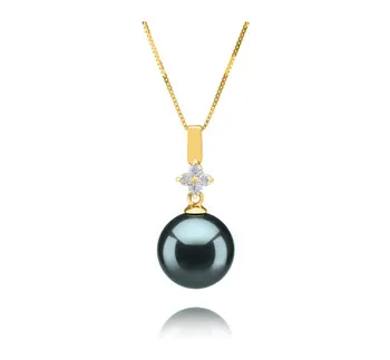 10-11mm Di Tahiti Pendente en Hilda Nero