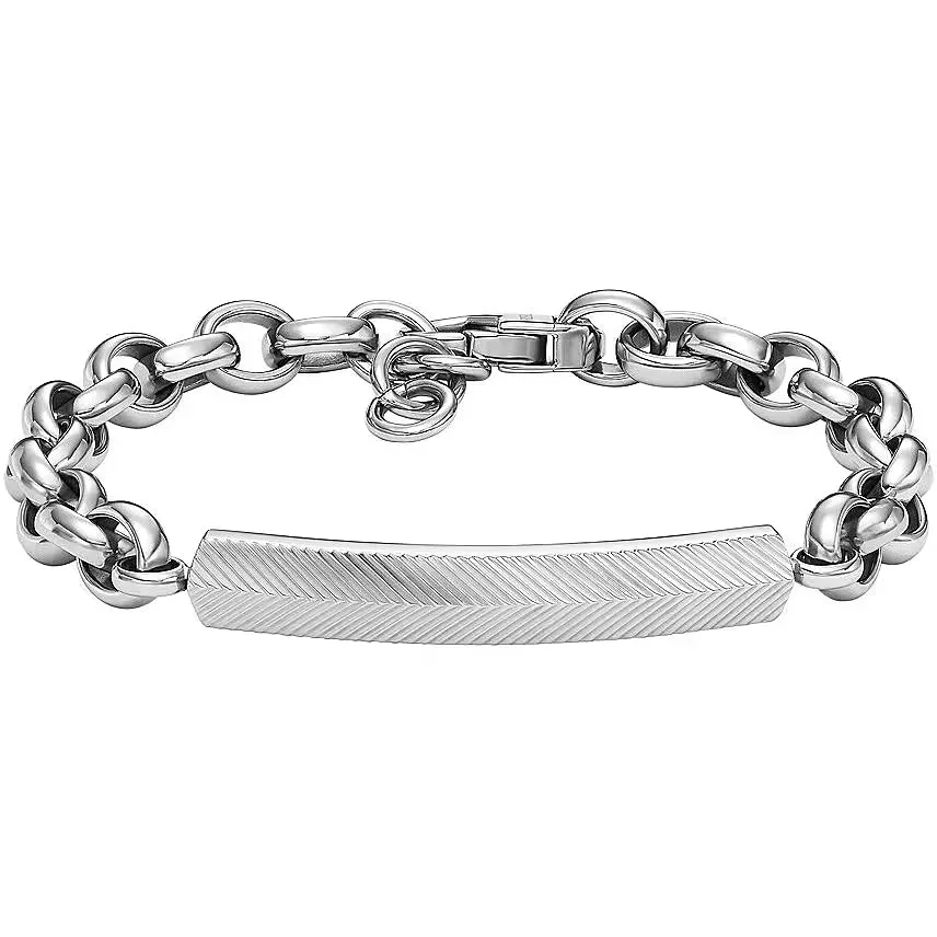 Fossil JF04569040 Bracciale Uomo in Acciaio a Catena con piastrina - Harlow Linear Texture