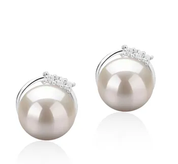 7-8mm di Perle Acqua Dolce Orecchini en Leslie Bianco