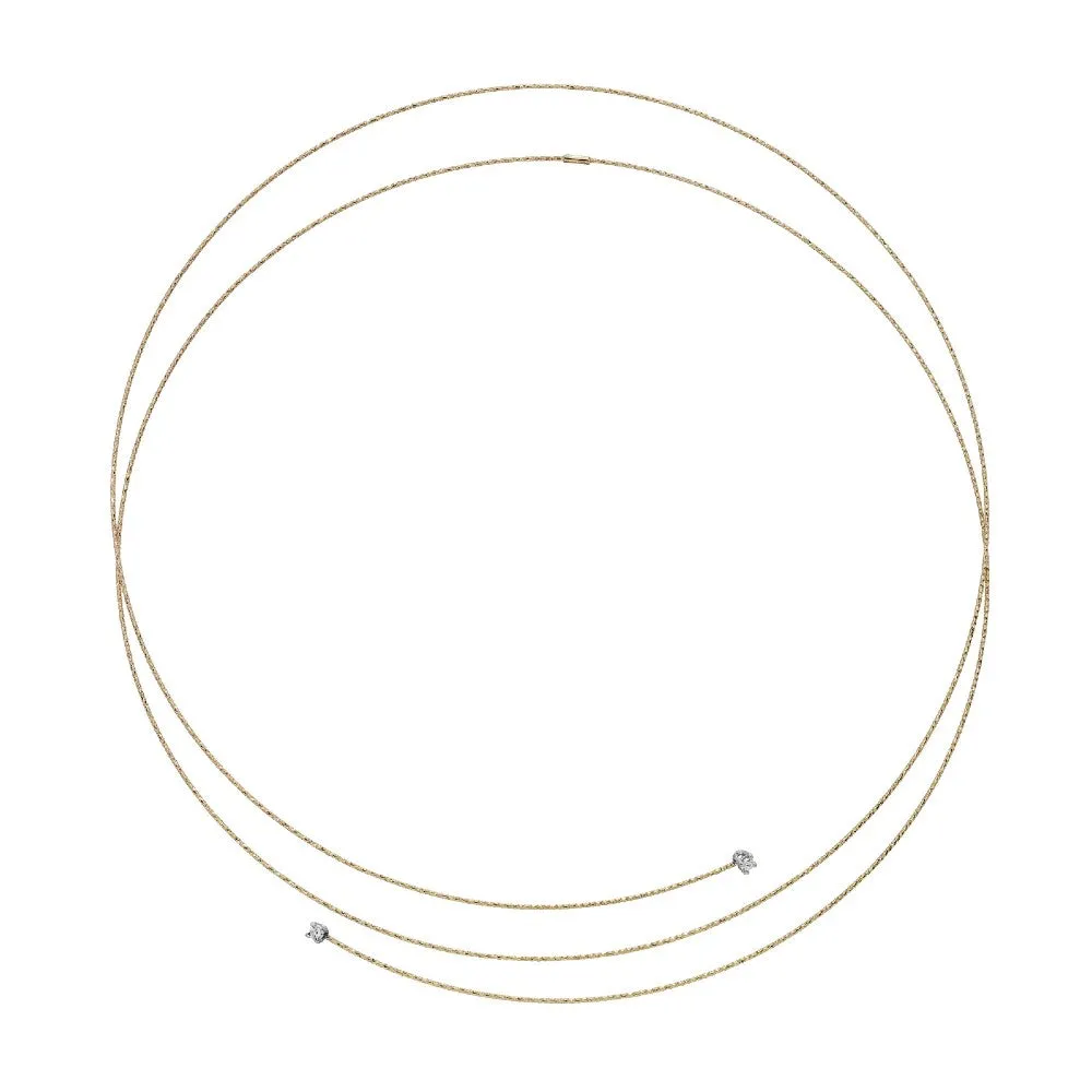 Magic Wire - Collana Silenzio in oro giallo con diamanti