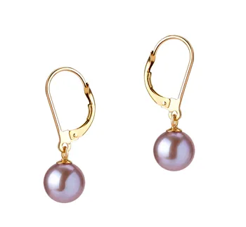 7-8mm di Perle Acqua Dolce Orecchini en Marcella Lavanda