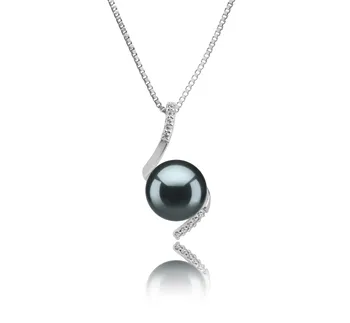 9-10mm Di Tahiti Pendente en Mathilde Nero