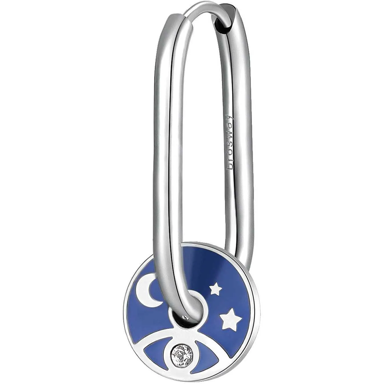 MONORECCHINO BROSWAY CHAKRA BOCCOLA IN ACCIAIO CON PENDENTE - BHKE115